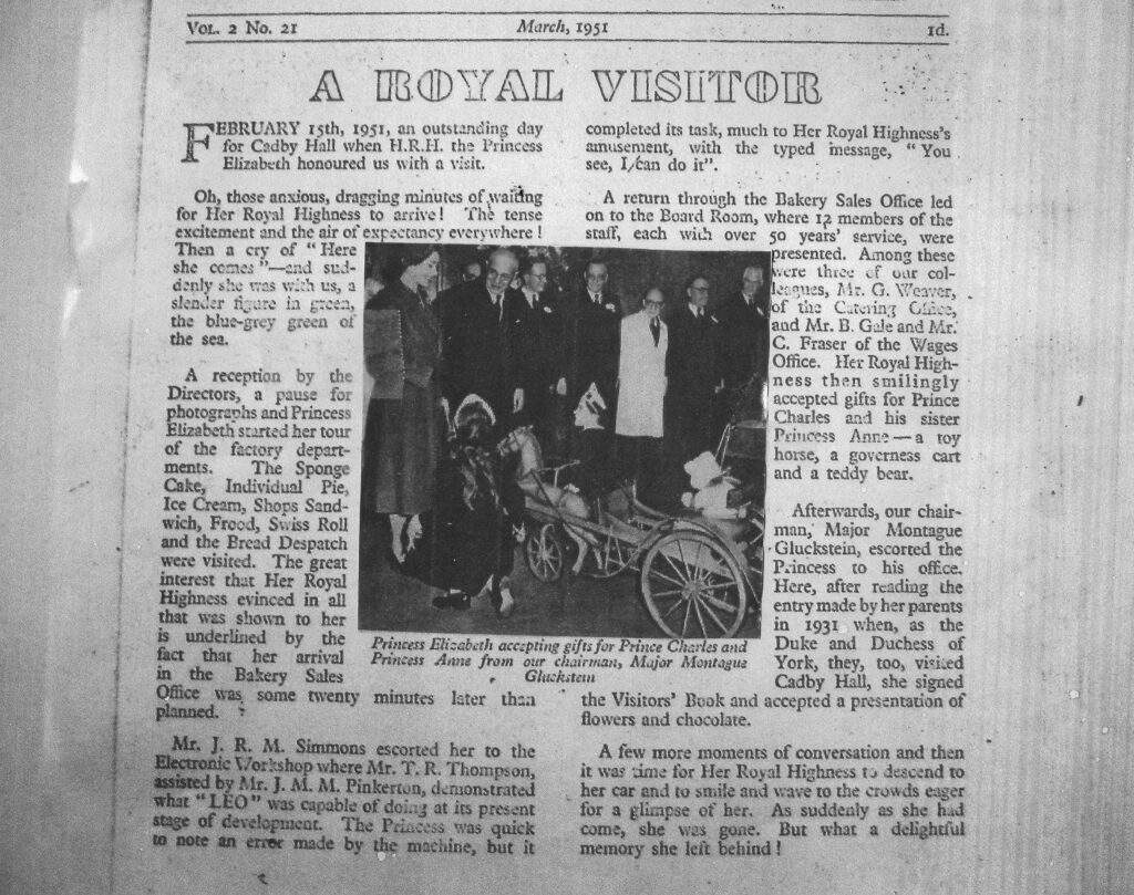 A Royal Visitor article dated March 1951, publication unknown