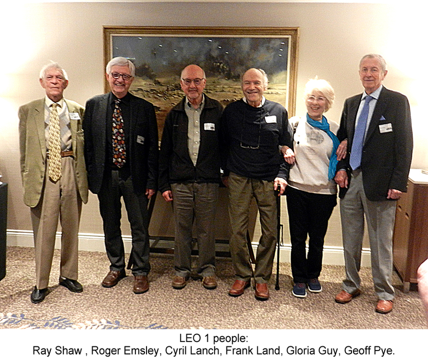 LEO people: Ray Shaw, Roger Emsley, Cyril Lanch, Frank Land, Gloria Guy and Geoff Pye